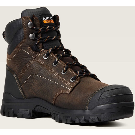 Ariat Women's Treadfast 6" Steel Toe Waterproof Slip Resistant Work Boot - Dark Brown - 10040405 5.5 / Medium / Brown - Overlook Boots