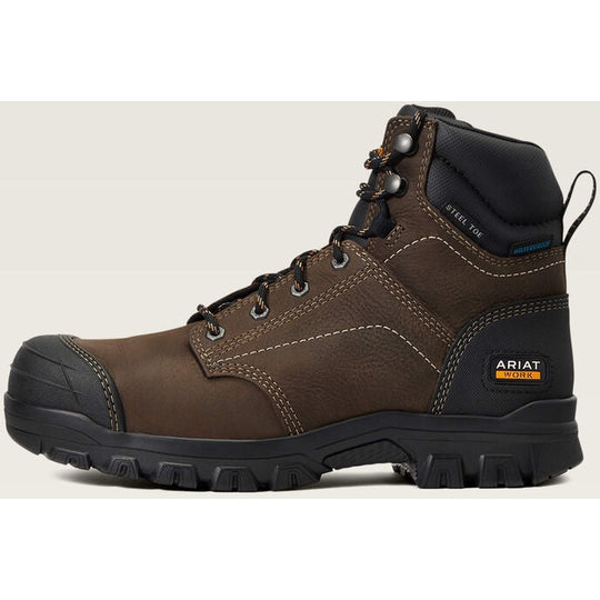 Ariat Women's Treadfast 6" Steel Toe Waterproof Slip Resistant Work Boot - Dark Brown - 10040405 - Overlook Boots