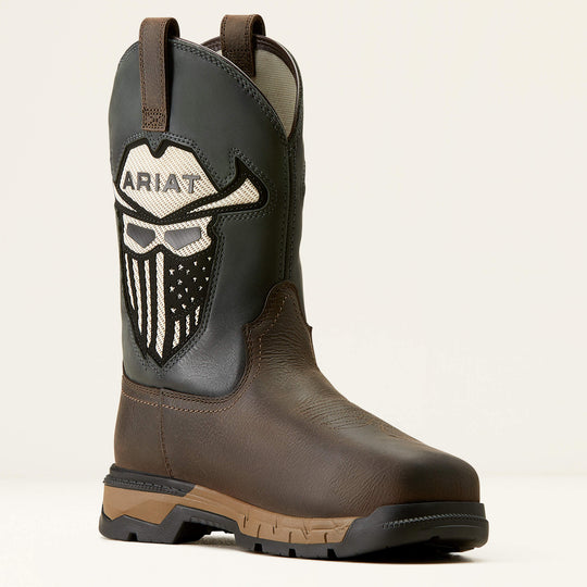 Ariat Men's Rebar Flex VentTEK Incognito 10" Composite Toe Waterproof Work Boot - Iron Coffee/Storm - 10040432 7 / Medium / Brown - Overlook Boots