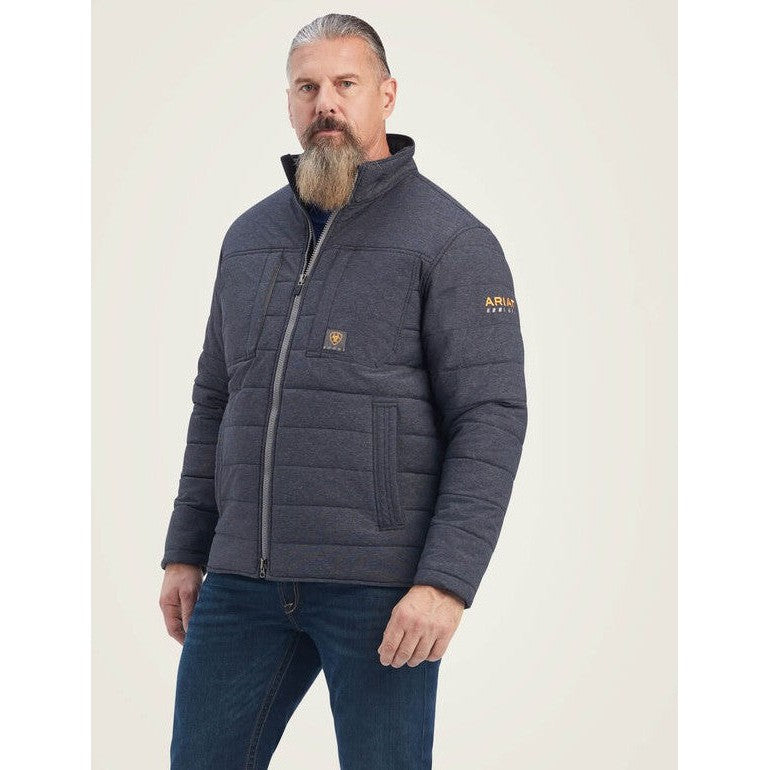 Ariat Men's Rebar Valiant Stretch 200G Insulated Jacket Charcoal - 10041581 Small / Charcoal Heather / Standard - Overlook Boots