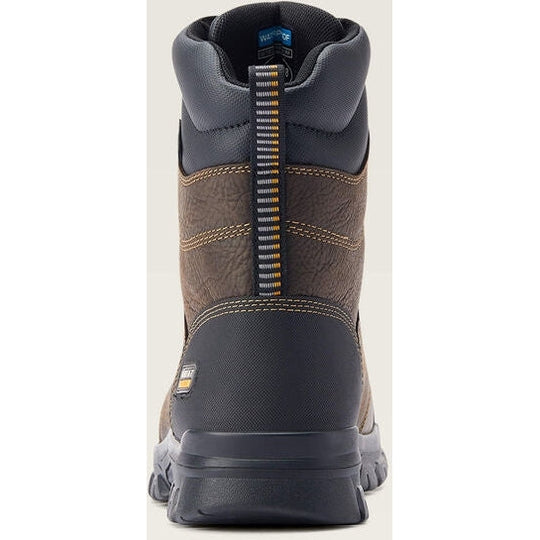 Ariat Men's Treadfast 8" Soft Toe Waterproof Slip Resistant Work Boot - Dark Brown - 10042484 - Overlook Boots