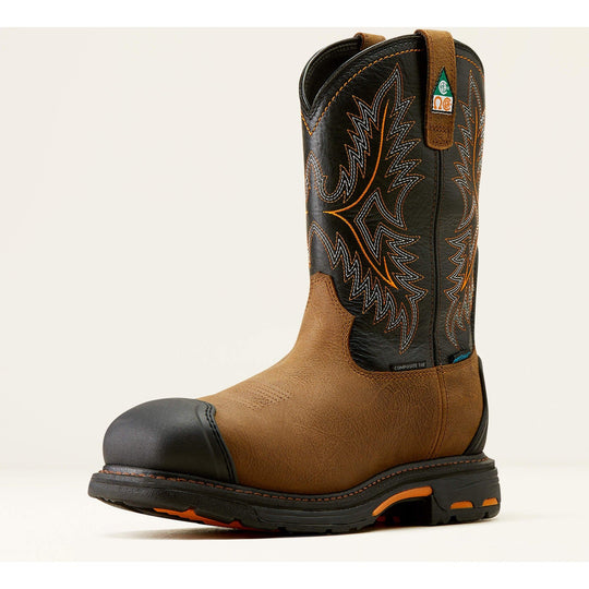 Ariat Men's WorkHog XTR 11" Composite Toe Waterproof CSA Puncture Resistant Work Boot - Rye Brown/Black - 10042491 - Overlook Boots