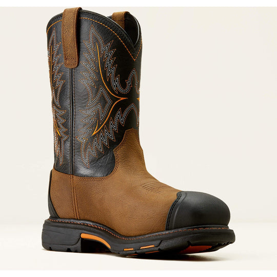 Ariat Men's WorkHog XTR 11" Composite Toe Waterproof CSA Puncture Resistant Work Boot - Rye Brown/Black - 10042491 - Overlook Boots