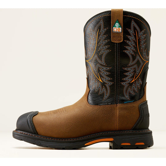 Ariat Men's WorkHog XTR 11" Composite Toe Waterproof CSA Puncture Resistant Work Boot - Rye Brown/Black - 10042491 - Overlook Boots