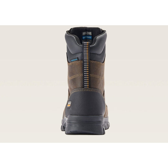 Ariat Men's Treadfast 8" Steel Toe Waterproof Slip Resistant Work Boot - Dark Brown - 10042496 - Overlook Boots