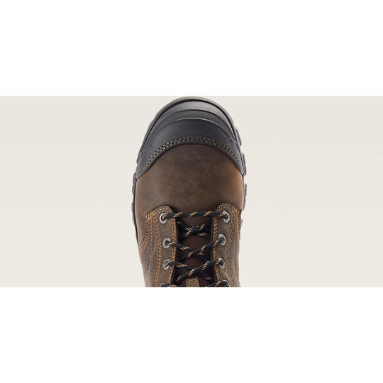 Ariat Men's Treadfast 8" Steel Toe Waterproof Slip Resistant Work Boot - Dark Brown - 10042496 - Overlook Boots