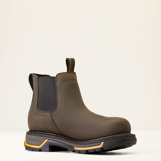 Ariat Men's Big Rig Chelsea Soft Toe Waterproof Work Boot - Iron Coffee - 10042545 - Overlook Boots