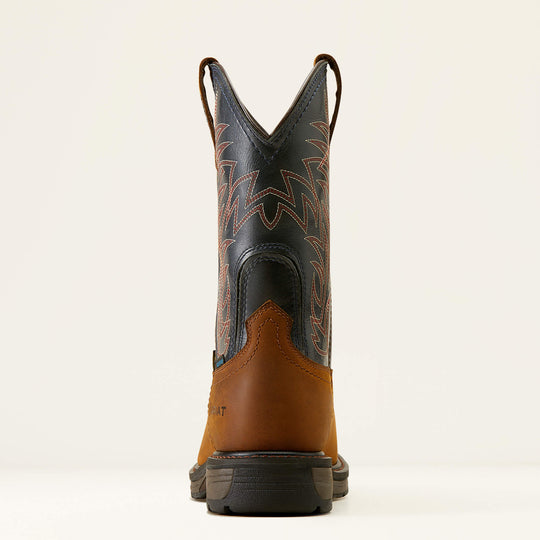 Ariat Men's WorkHog 11" Composite Toe Waterproof MetGuard CSA Puncture Resistant Work Boot - Dark Copper/Midnight Blue - 10042553 - Overlook Boots