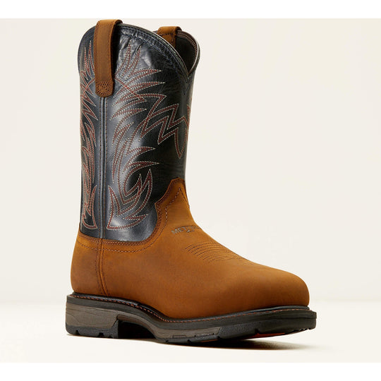 Ariat Men's WorkHog 11" Composite Toe Waterproof MetGuard CSA Puncture Resistant Work Boot - Dark Copper/Midnight Blue - 10042553 - Overlook Boots