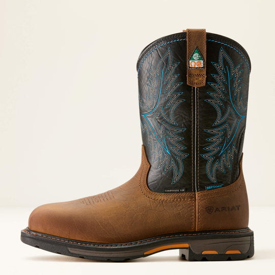 Ariat Men's WorkHog 11" Composite Toe Waterproof CSA Puncture Resistant Work Boot - Tumbled Bark/Twilight - 10042554 - Overlook Boots