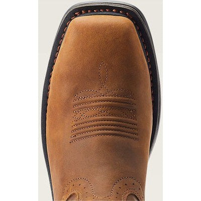 Ariat Men's Sierra Shock Shield Patriot Steel Toe Slip Resistant Work Boot - Distressed Brown - 10044426 - Overlook Boots