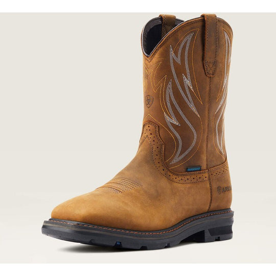 Ariat Men's Sierra Shock Shield Soft Toe Waterproof Work Boot - Distressed Brown - 10044545 - Overlook Boots