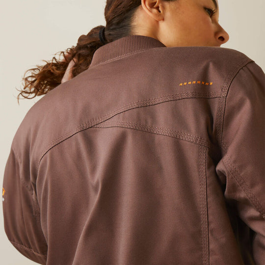 Ariat Women's Rebar Stretch Canvas Bomber Jacket Pepper - 10046382 - Overlook Boots