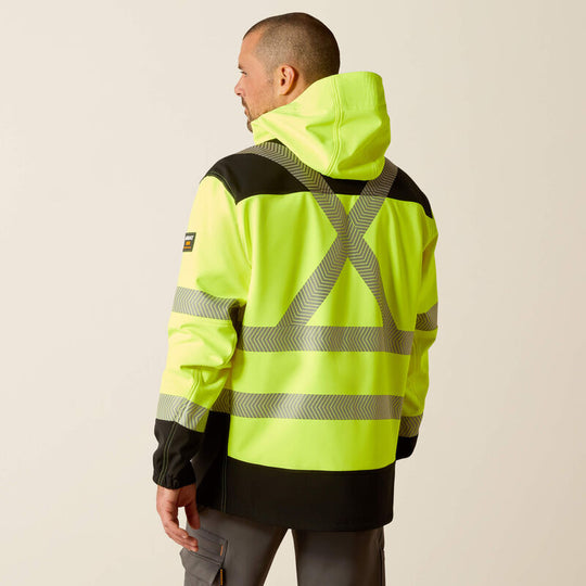 Ariat Rebar Chamarra Softshell para Hombre, Resistente al Agua, Alta Visibilidad - Amarillo - 10046407 - Imagen 7