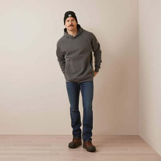Ariat Rev Sudadera Tipo Pullover para Ropa de Trabajo para Hombre, Resistente al Fuego (FR), Con Capucha - Carbón - 10046643 - Imagen 3