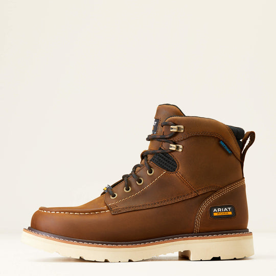 Ariat Men's Rebar Lift 6" Soft Toe Waterproof Work Boot - Brown - 10046877 - Overlook Boots