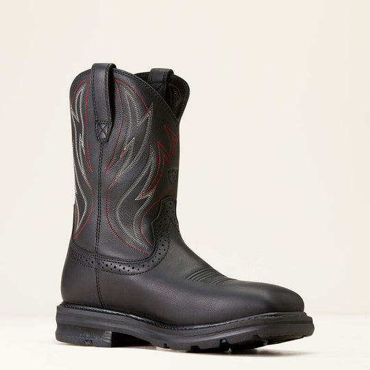Ariat Men's Sierra Shock Shield Steel Toe Slip Resistant Work Boot - Black - 10046929 7 / Medium / Black - Overlook Boots