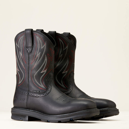 Ariat Men's Sierra Shock Shield Steel Toe Slip Resistant Work Boot - Black - 10046929 - Overlook Boots