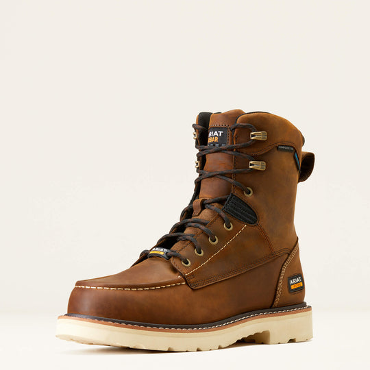 Ariat Men's Rebar Lift 8" Composite Toe Waterproof Work Boot - Distressed Brown - 10047028 - Overlook Boots