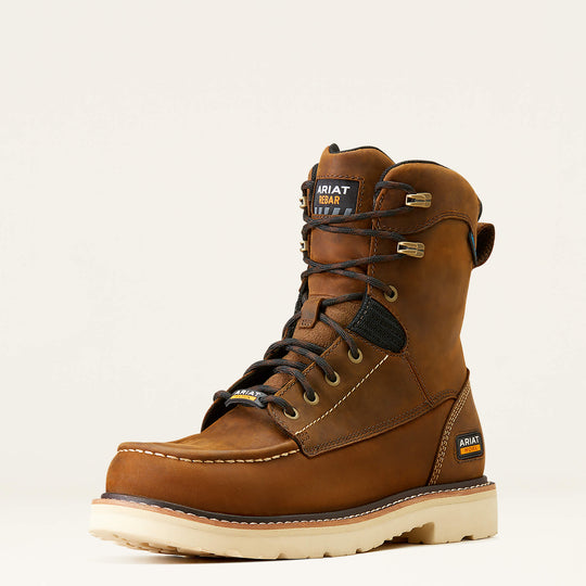 Ariat Men's Rebar Lift 8" Soft Toe Waterproof Work Boot - Distressed Brown - 10047029 - Overlook Boots