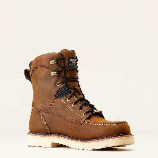 Ariat Men's Rebar Lift 8" Soft Toe Waterproof Work Boot - Distressed Brown - 10047029 - Overlook Boots