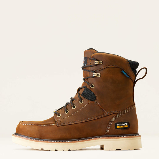 Ariat Men's Rebar Lift 8" Soft Toe Waterproof Work Boot - Distressed Brown - 10047029 - Overlook Boots