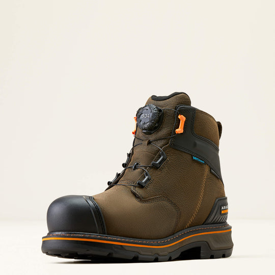 Ariat Men's Stump Jumper 6" Composite Toe Waterproof BOA Work Boot - Coffee - 10048060 - Overlook Boots