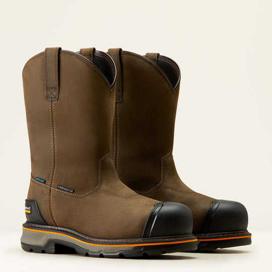 Ariat Men's Stump Jumper BOA Composite Toe Waterproof Wellington Work Boot - Iron Coffee - 10048061 - Overlook Boots