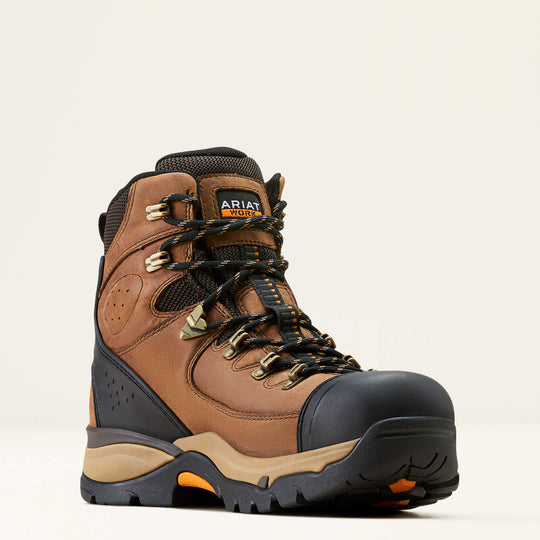 Ariat Men's Endeavor 6" Soft Toe Waterproof Lace-Up Work Boot- Brown- 10050826 7 / Medium / Brown - Overlook Boots