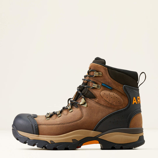 Ariat Men's Endeavor 6" Soft Toe Waterproof Lace-Up Work Boot- Brown- 10050826 - Overlook Boots
