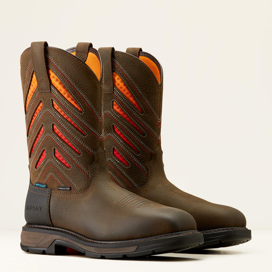 Ariat Men's WorkHog Extreme VentTEK 11" Composite Toe Waterproof Western Work Boot- 10050835 7 / Medium / Brown - Overlook Boots