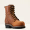 Ariat Men's Logger Shock Shield 8" Composite Toe Waterproof Work Boot- Brown- 10050840 5 / Medium / Brown - Overlook Boots