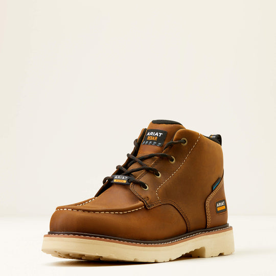 Ariat Men's Rebar Lift 5" Soft Toe Waterproof Chukka Work Boot- Brown- 10050846 - Overlook Boots