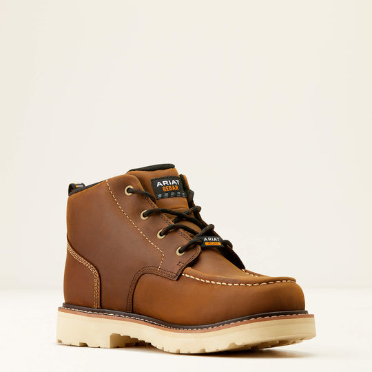 Ariat Men's Rebar Lift 5" Soft Toe Waterproof Chukka Work Boot- Brown- 10050846 - Overlook Boots
