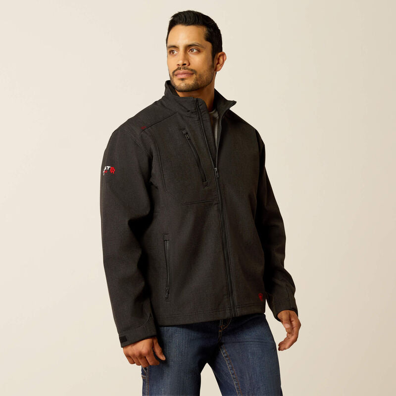 Ariat Men's Flame Resistant Team Logo Softshell Flame Resist Jacket Black - 10051975 Small / Black/Mexico / Standard - Overlook Boots