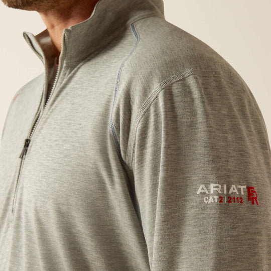 Ariat Primo Capa Base para Hombre, Cierre de 1/4, Resistente al Fuego (FR) - Gris - 10052067 - Imagen 3