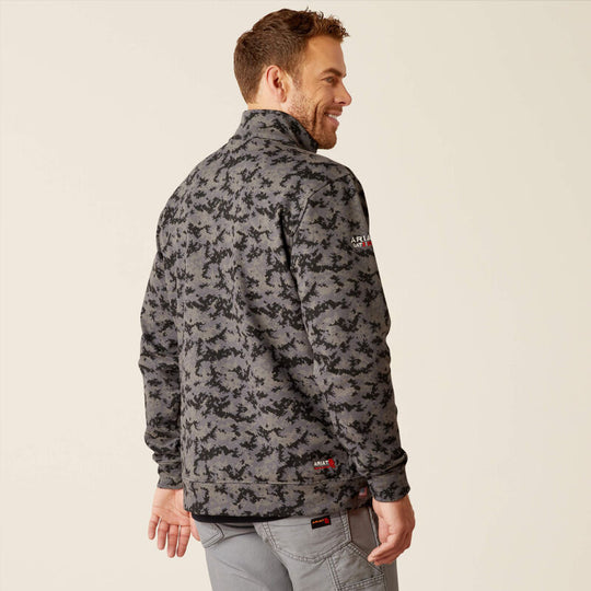 Ariat DuraStretch Camisa de Trabajo de Polar para Hombre, Zíper a la Mitad, FR - Charcoal Digi Camo - 10052074 - Imagen 4