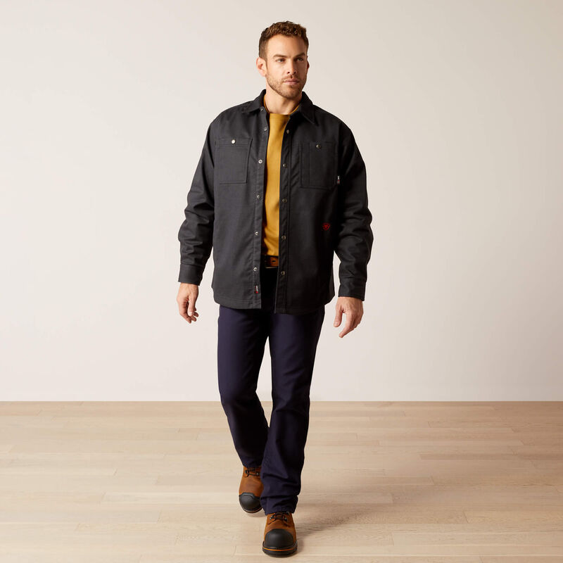 Ariat Men's Flame Resistant Ripstop Softshell Flame Resist Shirt Jacket Black - 10052103 - Overlook Boots