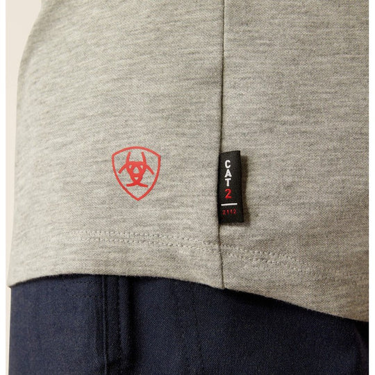 Ariat Primo Playera para Hombre, Resistente al Fuego (FR), Con Capucha - Gris - 10052109 - Imagen 4