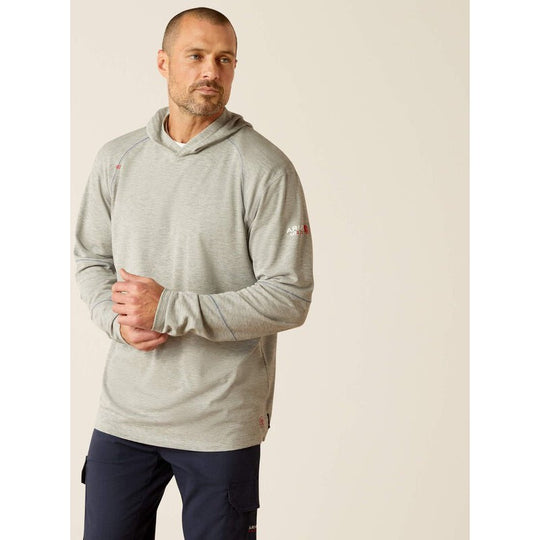 Ariat Primo Playera para Hombre, Resistente al Fuego (FR), Con Capucha - Gris - 10052109