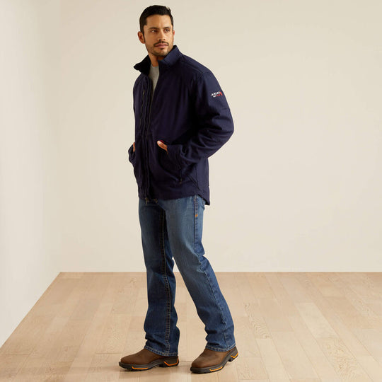 Ariat Men's Flame Resistant DuraLight Cordura Canvas Field Jacket Navy - 10052715 - Overlook Boots