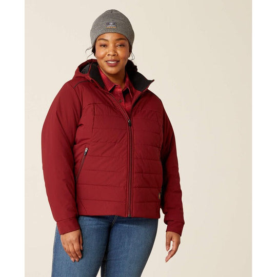 Ariat Women's Rebar Valkyrie Stretch Canvas Jacket Cabernet - 10052719 X-Small / Cabernet / Standard - Overlook Boots