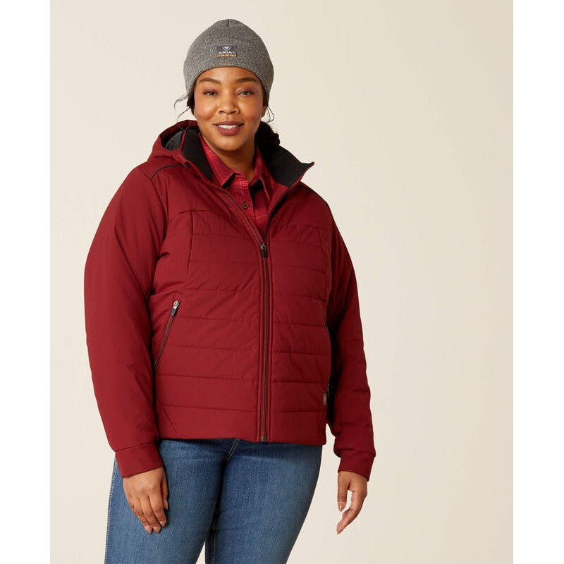 Ariat Women's Rebar Valkyrie Stretch Canvas Jacket Cabernet - 10052719 X-Small / Cabernet / Standard - Overlook Boots
