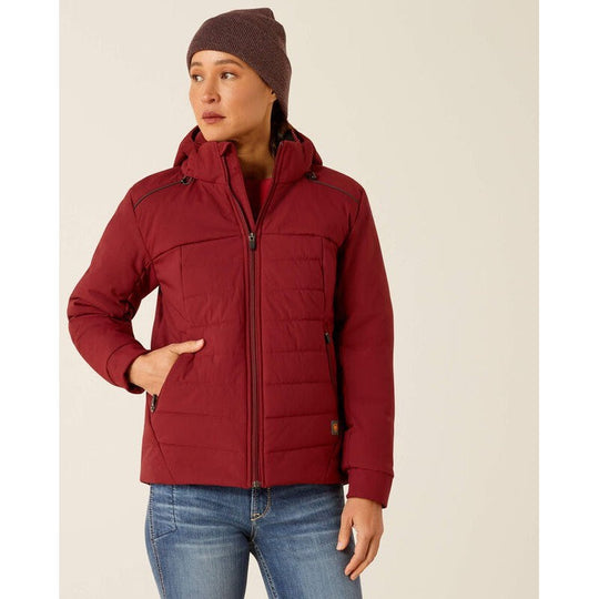 Ariat Women's Rebar Valkyrie Stretch Canvas Jacket Cabernet - 10052719 - Overlook Boots