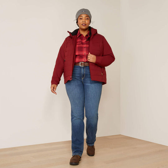 Ariat Women's Rebar Valkyrie Stretch Canvas Jacket Cabernet - 10052719 - Overlook Boots