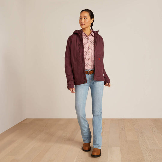 Ariat Women's Flame Resistant DuraLight Cordura Canvas Jacket Grape - 10052836 - Overlook Boots