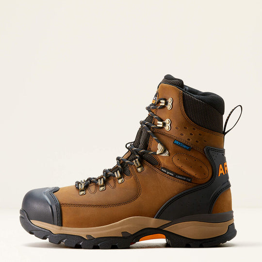 Ariat Men's Endeavor 8" Carbon Toe Waterproof Insulated Work Boot -Brown- 10053571 - Overlook Boots