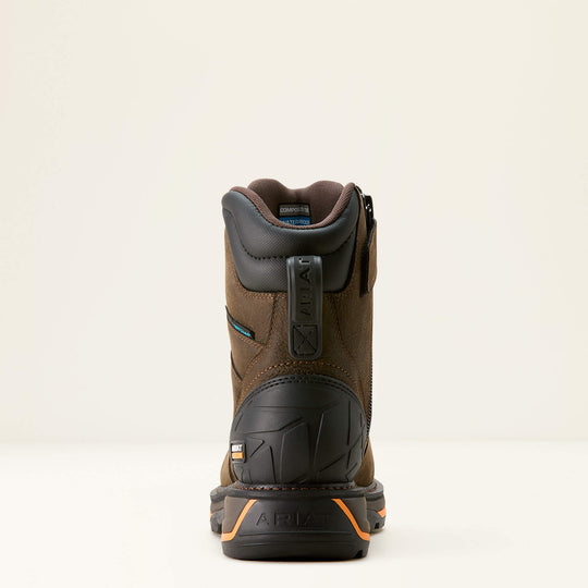 Ariat Men's Big Rig 8" Composite Toe Waterproof Slip Resistant Work Boot - Iron Coffee - 10053573 - Overlook Boots