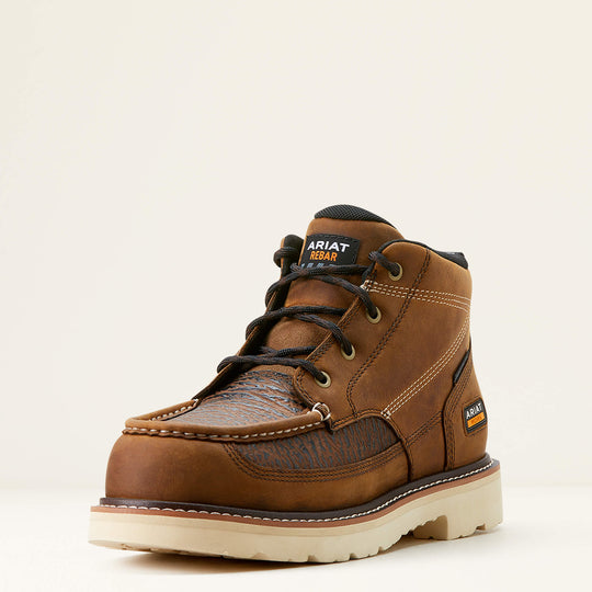 Ariat Men's Rebar Lift 5.5" Composite Toe Chukka Work Boot - Distressed Brown/Sharkskin Print - 10053586 - Overlook Boots