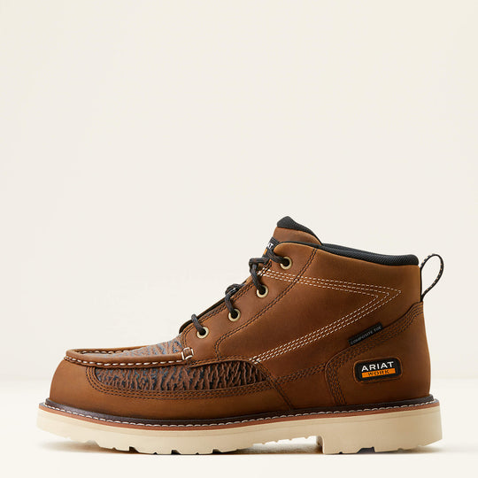 Ariat Men's Rebar Lift 5.5" Composite Toe Chukka Work Boot - Distressed Brown/Sharkskin Print - 10053586 - Overlook Boots